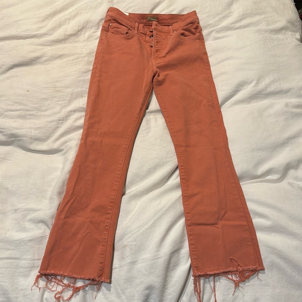 MOTHER Denim Pixie Insider Ankle Fray - MANGO